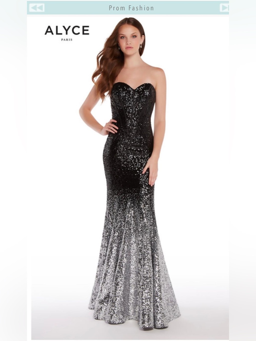 Alyce Paris Black Evening Dress with Satin Trim